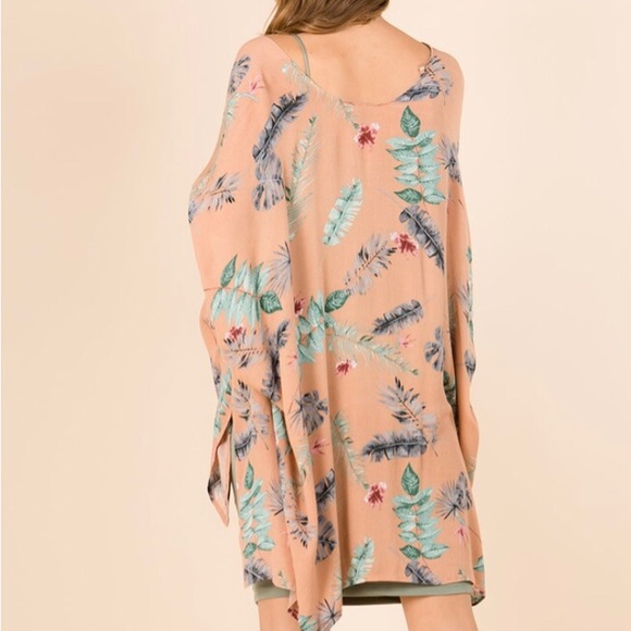 Tropical Print Kimono Cardigan - Picture 3 of 9